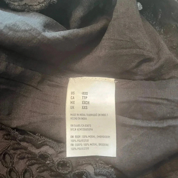 American Eagle eyelet black off shoulder boho romper - Picture 8 of 9